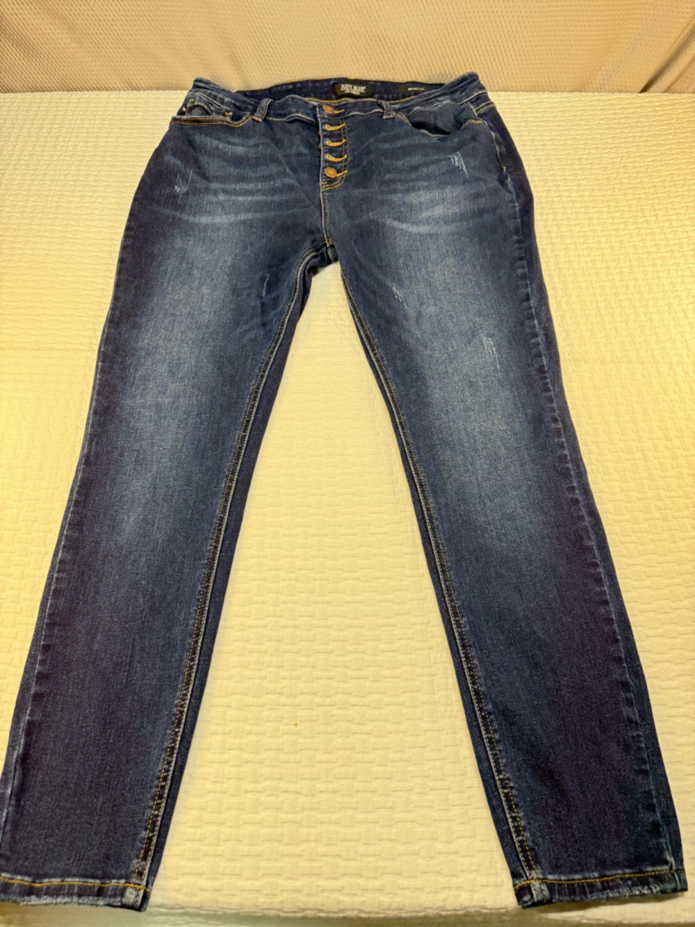 Judy Blue Button-Fly Dark Blue Women’s Skinny Jeans Size 15/32